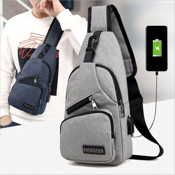 Men Chest Bag with USB Charging