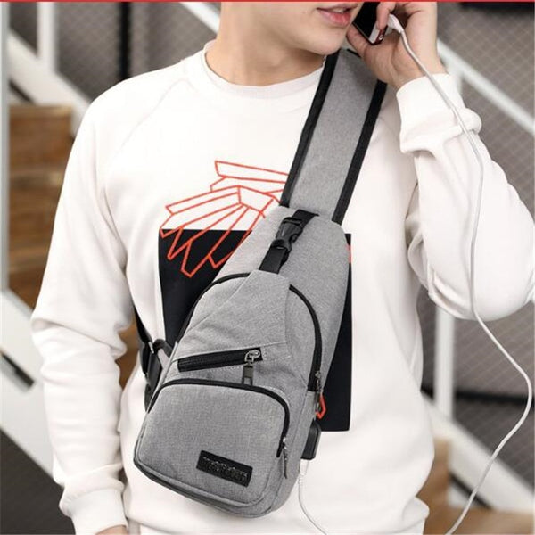 Men Chest Bag with USB Charging
