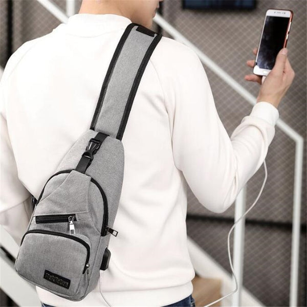 Men Chest Bag with USB Charging