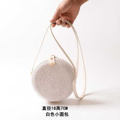 Rattan Round Shoulder Bag